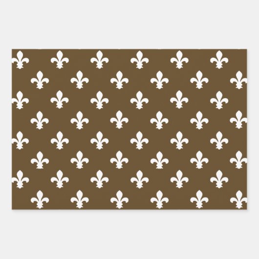 Pecan Southern Hütte Fleur de Lys Geschenkpapier Set (Vorderseite)