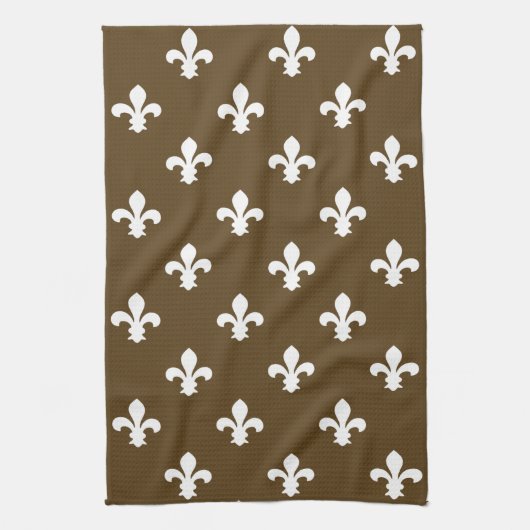 Pecan Southern Hütte Fleur de Lys Geschirrtuch (Vertikal)