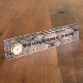 Pecan-Uhr-Namensplatte Namensplakette (Seite)