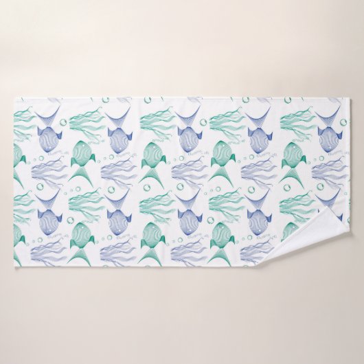 Peces y algas badehandtuch (Badehandtuch)