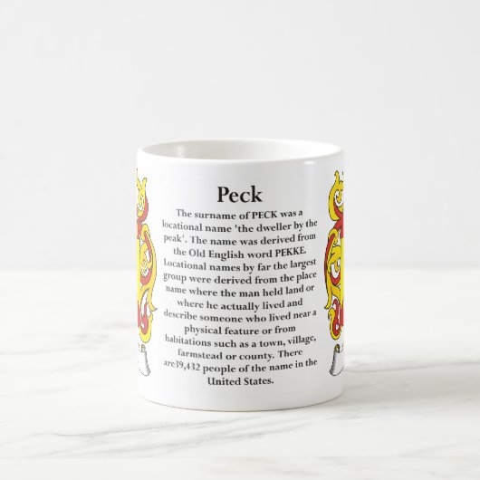 Peck-Familienwappen-Tasse Kaffeetasse (Mittel)