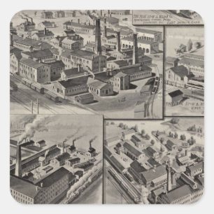 Peck-, Laderaum- u. Wilcoxfabriken Quadratischer Aufkleber