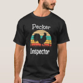 Pecker Inspector Rooster und Retro Sun T-Shirt (Vorderseite)