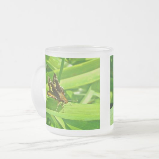 Peck's Skipper Butterfly Mattglastasse (Vorderseite Links)