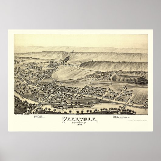 Peckville, PA Panorama Karte - 1892 Poster (Vorne)