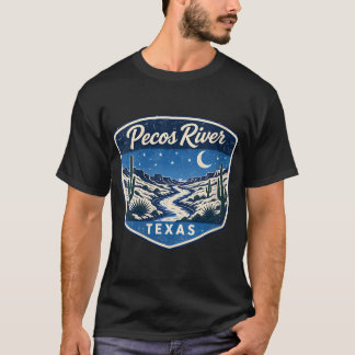 Pecos River Texas Wüstenkaktus Nachthimmel T-Shirt