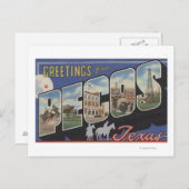 Pecos, TexasGroße BuchstabenszenenPecos, TX Postkarte (Vorne/Hinten)