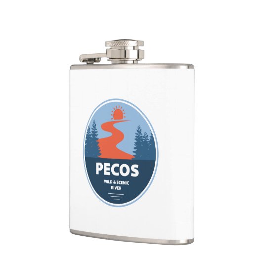 Pecos Wild und Landschaftlicher Fluss New Mexico Flachmann (Links)