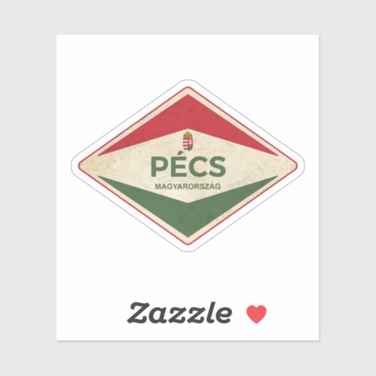 Pecs Ungarn Vintag Aufkleber (Blatt)