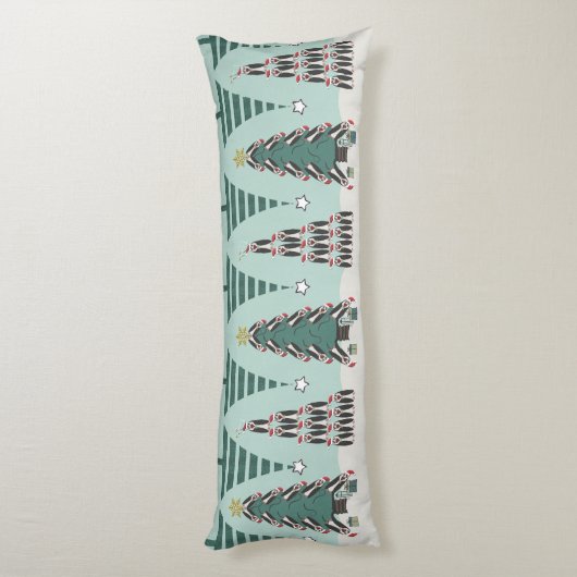 Peculiar Penguins Funny Christmas Tree Personalize Seitenschläferkissen (Rückseite (Vertikal))