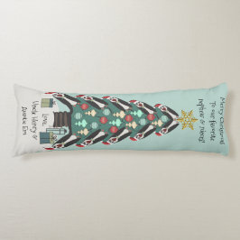 Peculiar Penguins Funny Christmas Tree Personalize Seitenschläferkissen