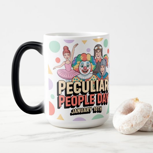 Peculiar People Day Morphing Mug Verwandlungstasse (Mit Donut)