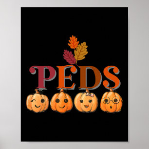 Ped Niedlich Pumpkin Fall Erntedank Pädiatrische N Poster