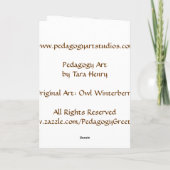 PedagogyGreetings: EuleWinterberry Karte (Rückseite)