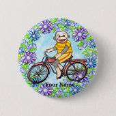 Pedal Bike Sock Monkey Button (Vorderseite)