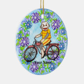 Pedal Bike Sock Monkey Keramik Ornament (Rechts)