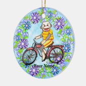 Pedal Bike Sock Monkey Keramik Ornament (Links)
