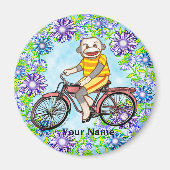 Pedal Bike Sock Monkey Magnet (Vorne)