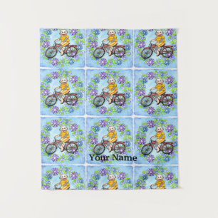 Pedal Bike Sock Monkey Wandteppich