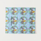 Pedal Bike Sock Monkey Wandteppich (Vorderseite (Horizontal))