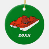Pedal Boat Red and Green Custom Foto Keramik Ornament (Vorne)