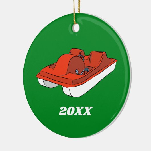 Pedal Boat Red and Green Custom Foto Keramik Ornament (Links)