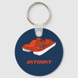 Pedal Boat Red, White Blue Personalisiert Schlüsselanhänger
