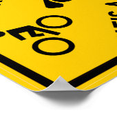 Pedal Harder Highway Sign Poster (Ecke)