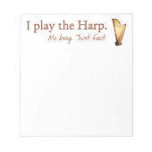 Pedal Harp Note Pad Notizblock (Vorderseite)