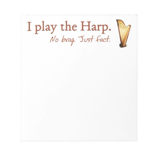 Pedal Harp Note Pad Notizblock (Vorderseite)