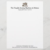 Pedal-Nähmaschine u. Kätzchen Briefbogen (Vorderseite)