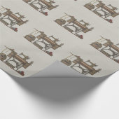 Pedal-Nähmaschine u. Kätzchen Geschenkpapier (Ecke)