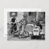 Pedal Power, 1930er Postkarte (Vorne/Hinten)