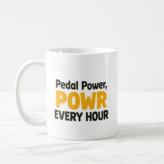Pedal Power "POWR" Jede Stunde Kaffeetasse (Links)