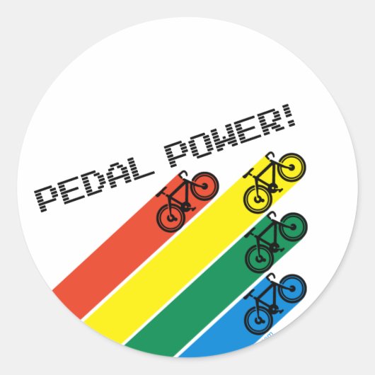 Pedal Power! Runder Aufkleber (Vorderseite)