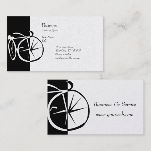 Pedal-radfahrendes Sport-Schwarzweiss-Fahrrad, Visitenkarte (Vorne/Hinten)
