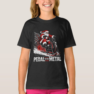 Pedal To The Metal | Badass Weihnachtsmann Biker W T-Shirt