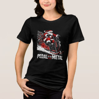 Pedal To The Metal | Badass Weihnachtsmann Biker W Tri-Blend Shirt