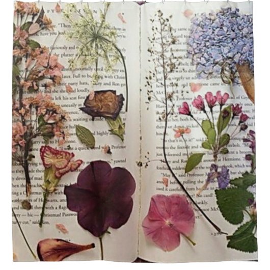 Pedale in einem Buch Duschvorhang (Vorderseite)