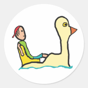 Pedalo Tourist Paddle Boot Runder Aufkleber