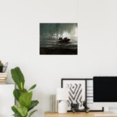 Peder Balke Northern Lights over Four Men Rowboat Poster (Heimbüro)