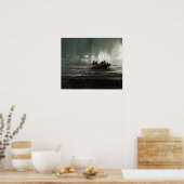 Peder Balke Northern Lights over Four Men Rowboat Poster (Küche)