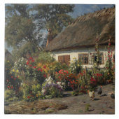 Peder Monsted - ein Hütten-Garten mit Hühnern Fliese (Vorderseite)