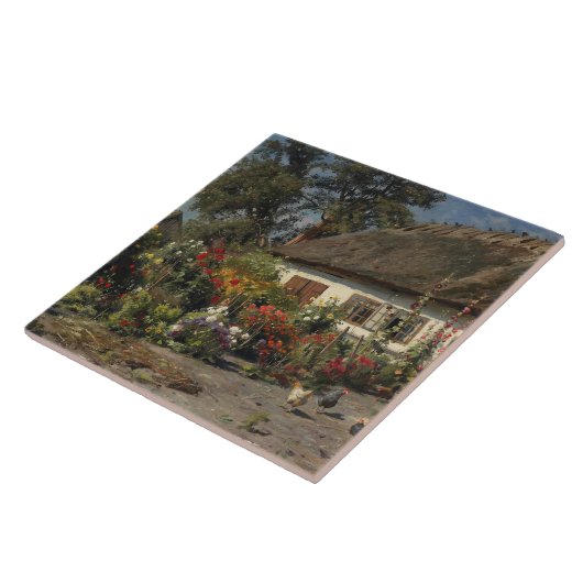 Peder Monsted - ein Hütten-Garten mit Hühnern Fliese (Seite)