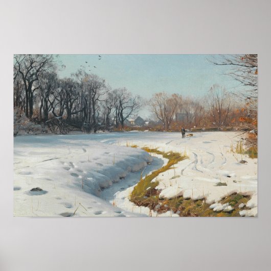 Peder Monsted - Sonniger Wintertag Poster (Vorne)