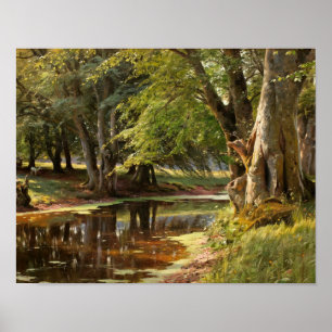 Peder Monsted - Waldlandschaft Poster