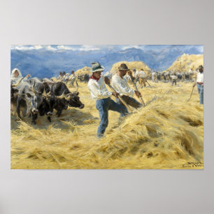 Peder Severin Krøyer - Dreschen in den Abruzzen Poster