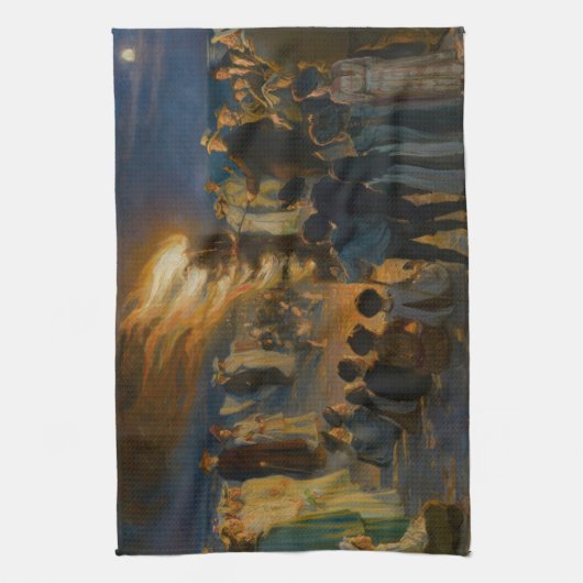 Peder Severin Kroyer - Feierabend im Mittsommer Geschirrtuch (Vertikal)