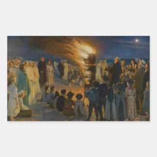 Peder Severin Kroyer - Feierabend im Mittsommer Rechteckiger Aufkleber