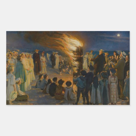 Peder Severin Kroyer - Feierabend im Mittsommer Rechteckiger Aufkleber (Vorderseite)